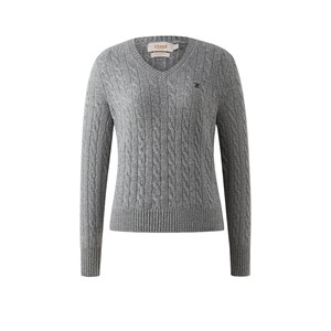 
[Fellow marshmallow with cashmere] ELand sweater women's pullover cable knit sweater new winter