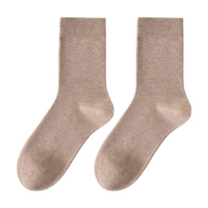 
Men's socks spring and autumn medium-tube socks pure cotton sweat-absorbing, antibacterial and anti-odor high-tube business suit socks with leather shoes
