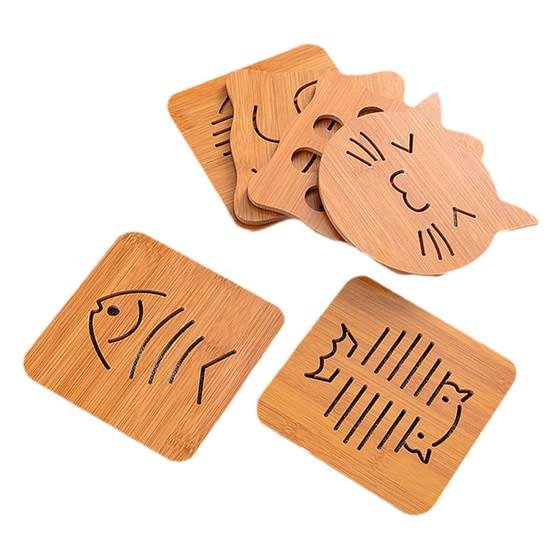 Wooden meal pad thermal insulation pads Creative dining table mat, cushion household anti -hot pad cushion casserole cushion bowl pad