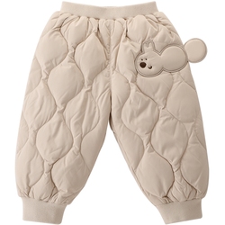 Children's Down Pants, Girls' Autumn And Winter Outer Wear Warm Pants, Boys' White Duck Down Trousers, Thickened Cotton Pants, Baby Pants
