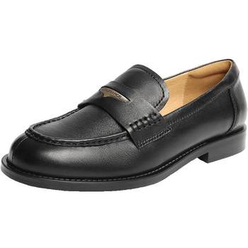 
Dong Jie's same Belle Seagull LeFou slip-on sheepskin shoes 2025 new black small leather shoes D9X1DCA5