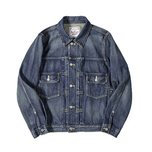 
Red wind washed denim jacket replica visvim101 denim jacket men's loose spring retro denim clothing trend