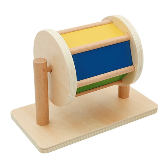 
Children's Day gift Montessori teaching aids textile drum rotating rainbow infant educational baby early education toys