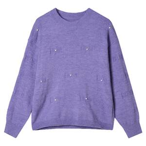 
Winter 2025 Outlets genuine high-end MS series pearl embellished pullover top for women to wear outside and inside with sweater
