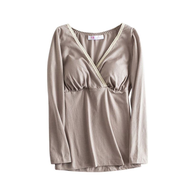 Ensemble Pyjama Allaitement Femme - T-shirt Long Manches + Pantalon Rayé Maternité