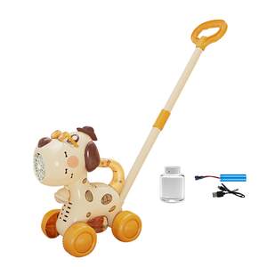 Children's toys hand-held stroller automatic bubble blowing machine electric baby educational outdoor walker New Year's gift