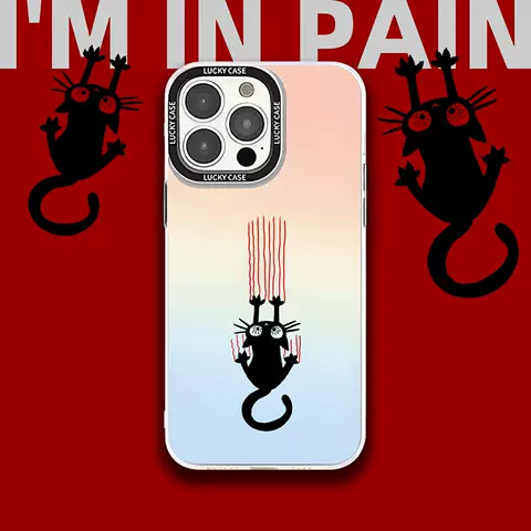 Black Cat Scratching Design Phone Case for iPhone 17, 16, 15, 14 and 13