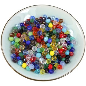 
8mm colored glass flat beads crystal beads loose beads diy jewelry accessories handmade beaded apple bracelet material package