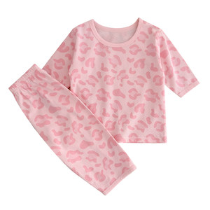 
Children's spring and summer air-conditioned clothing set for boys and girls, pure cotton thin pajamas, baby home clothes 0-5 years old, two-piece set