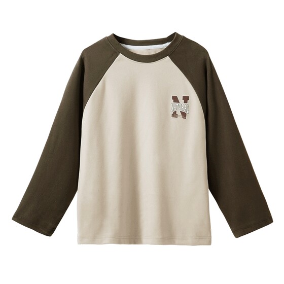 
Youbaiyi youth and children long-sleeved T-shirt raglan sleeve warm velvet autumn and winter boys and girls bottoming shirt