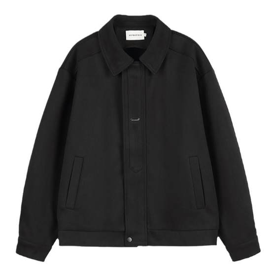 Black lapel jacket for boys in spring and autumn 2025 new jacket top versatile loose trend simple solid color