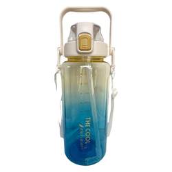 Gradient water cup large capacity men and women high-value straw cup