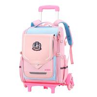 Primary School Student Trolley Schoolbag Female Second To Sixth Grade 2022 New Waterproof Climbing Stairs Children's Trolley Box Girl