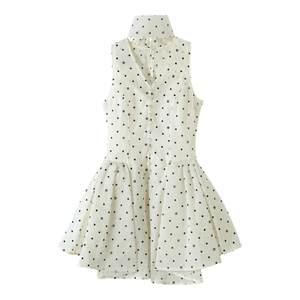 
SNIDEL2025 spring and summer new product, V-neck sleeveless bow tie A-line dress, SWFO251306