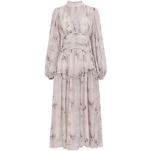 
Since then, French floral skirt autumn dress early autumn long skirt long sleeve chiffon skirt women's autumn new style 2025