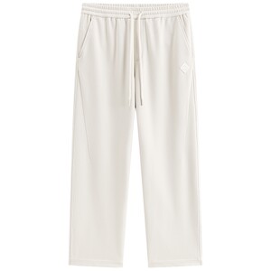 
[Same style in shopping malls] PEACEBIRD Men's White Drawstring Sweatpants Men's Loose Straight Casual Pants B2GMG1147