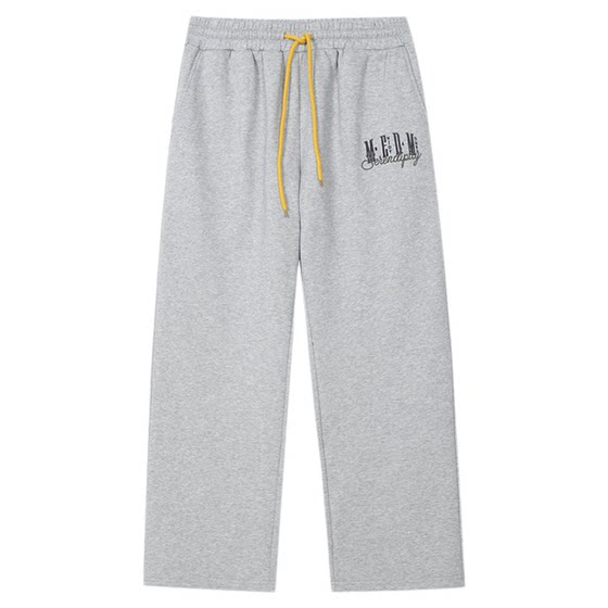 
MEDM American basic font loose straight-leg trousers spring and autumn plus velvet drawstring men and women casual sports trousers