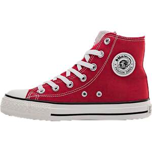 
Global high-top thick-soled canvas shoes for women 2026 spring new red high-top shoes Korean version versatile sports sneakers