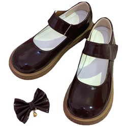 2023 New Lolita Shoes Original Small Leather Shoes Japanese Student Round Toe Retro Jk Uniform Bow Shoes