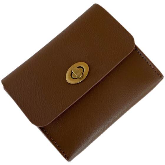 Korean new product Ins cold wind self -made retro wallet exquisite black compact card bag soft leather driver's license package