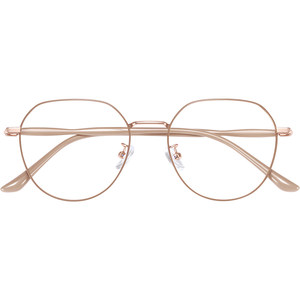 Milk tea color glasses for myopia women can match with high-quality, bare face, whitening, small flat light, blue light eye frame
