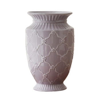Relief ceramic high temperature vase French medieval style