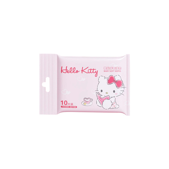 
Sanrio genuine KT cat baby hand and mouth special wet wipes for household small bag portable baby children wet wipes for students