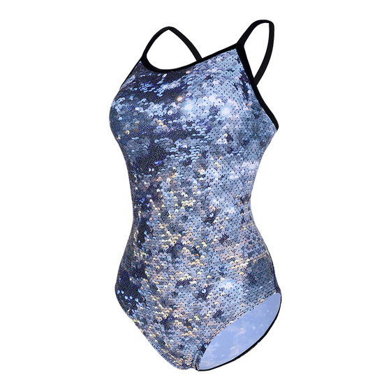 
[Same style as Zhang Xiaowan] Zhouke one-piece swimsuit women's new professional sports training swimsuit racing gray mermaid