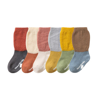 
Newborn baby socks pure cotton spring and autumn mid-calf socks Category A for male and female babies 6-12 months anti-slip autumn and winter high tube socks