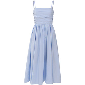 
Sincethen French long skirt summer vacation strapless skirt seaside dress blue suspender skirt women summer