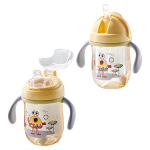 Babycare Learn to Drink Cup Baby Over 6 Months Duck Bite Cup Children's One Year Old Stipe Cup Baby Water Cup
