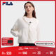 FILA 斐乐官方女士针织连帽外套2024秋新款休闲简约拼接宽松上衣