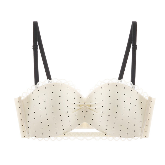 
Sweet floral non-wired push-up underwear for women with small breasts, lace border sagging, secondary breast reduction, half-cup bra for girls