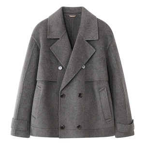 
[Navy Short Coat] 70% Sheep Wool Retro Brushed Jacket Men's Casual Old Money Style Woolen Jacket Short