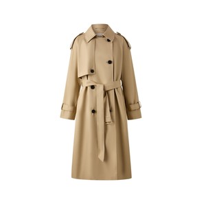 
[100% cotton] Eland windbreaker women's long lapel double-breasted waist coat 2025 winter new style