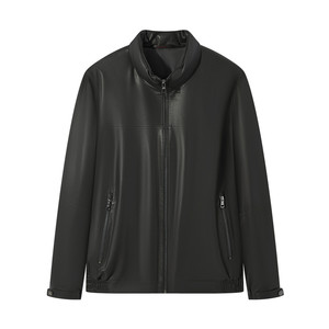 
[Lightweight Goat Leather 85% Goose Down] Qi Brand Stand Collar Business Thick Windproof Men's Winter Genuine Leather Jacket