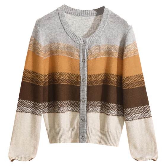 
Outlet counter brand genuine HZ winter clothing 2025 new style with wool contrast top pullover sweater for women