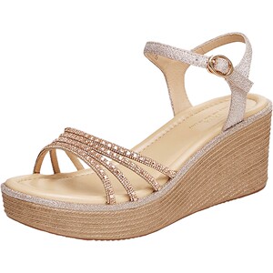 Tata wedge sandals women's outer wear one-strap fashion shoes thick-soled sandals summer new style 7MY14BL4