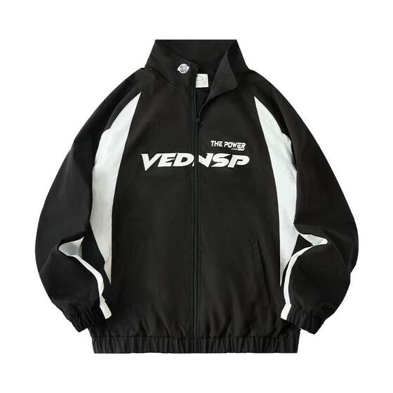 
Weidong Retrospective Sports Jacket Men's New Autumn Loose Casual Outdoor Windbreaker Woven Jacket Stand Collar Top