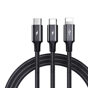 Pinsheng charging cable three-in-one car-carplay suitable for Apple, Huawei, Xiaomi, Redmi mobile phone, Android old-fashioned interface tablet bracelet Bluetooth headset one to three fast charging data cable