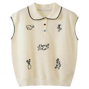 
Nishimachi Muraya Sweet Style Sleeveless Sweater Women's 2026 Summer New Doll Collar Top XABB10150