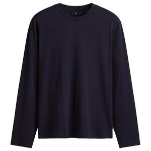 
HM men's T-shirt spring fashion round neck cotton loose long-sleeved top bottoming shirt 1029317