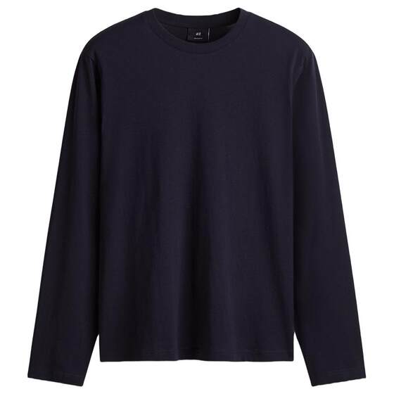 
HM men's T-shirt spring fashion round neck cotton loose long-sleeved top bottoming shirt 1029317