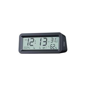 
Solar car clock car LED luminous electronic meter time digital display high-end small meter thermometer a