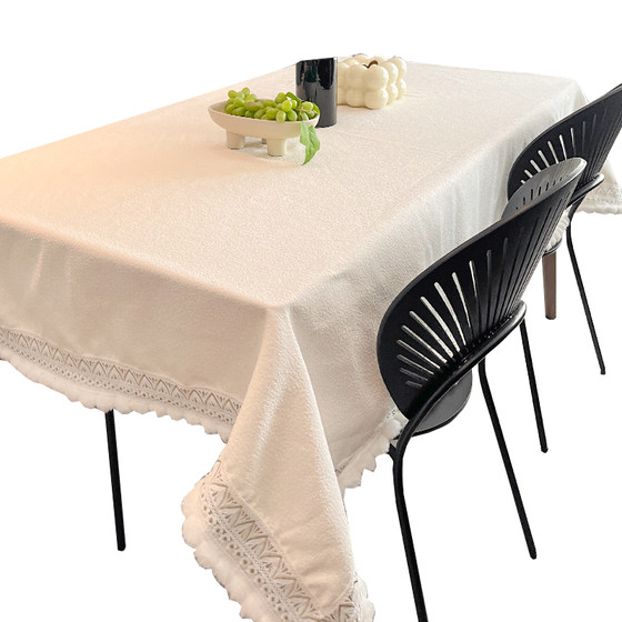Creamy air table cloth waterproof no-wash thickened velvet cloth light luxury high-end style cloth dining table mat atmosphere tea table cloth
