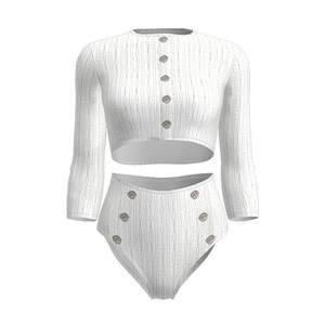 Atlanticbeach bikini swimsuit three -piece set 2022 new long -sleeved sunscreen split swimsuit