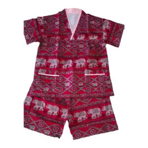 
New pure cotton women's sweat steaming suit elephant pattern men and women bathing foot massage health set couple Thai sauna