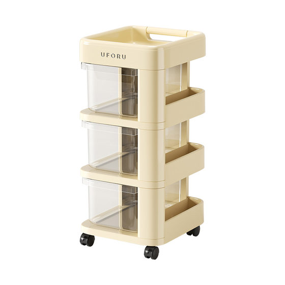 
Pet household trolley storage rack floor-standing mobile drawer-type large-capacity snack freeze-dried jar toy storage