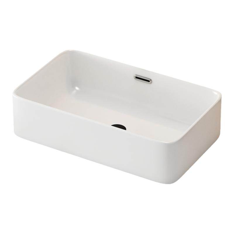 Lavabo Ovale In Ceramica Per Bagno - Dimensioni 49x35x13,5 Cm, Colore Bianco, Senza Rubinetto E Scarico