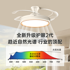 Потолочный вентилятор 隐形风扇灯全光谱吊扇灯家用客厅餐厅卧室吸顶灯变频静音风扇吊灯